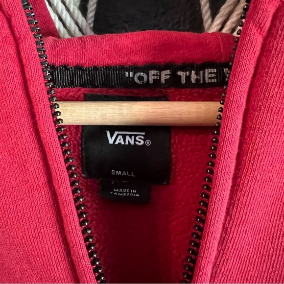Vans Zip Up Hoodie Red Children’s S Skater BMX - Picture 3 of 5